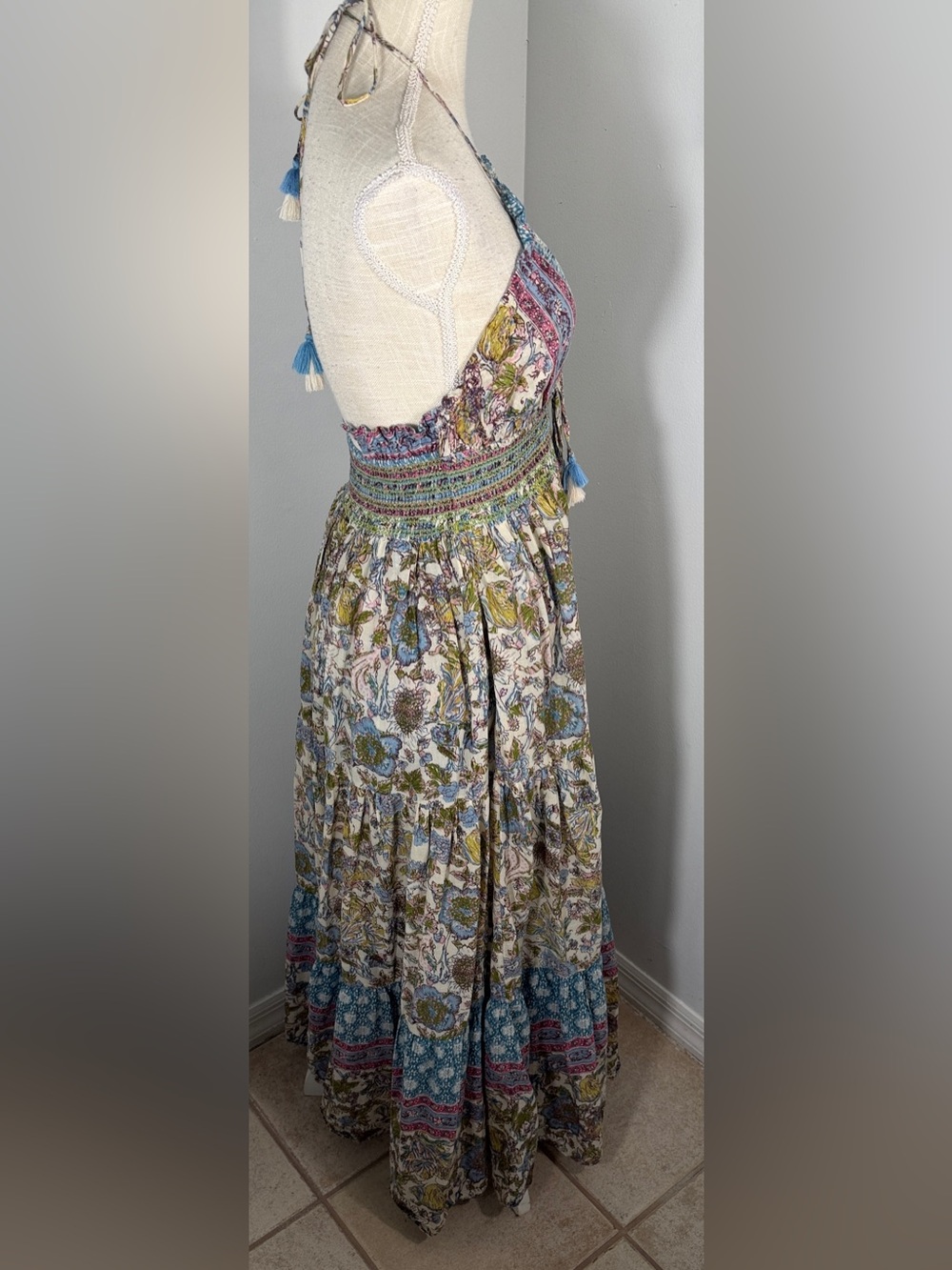 Free People Real Love Halter Midi Dress In Daylight Combo - Picture 4 of 11